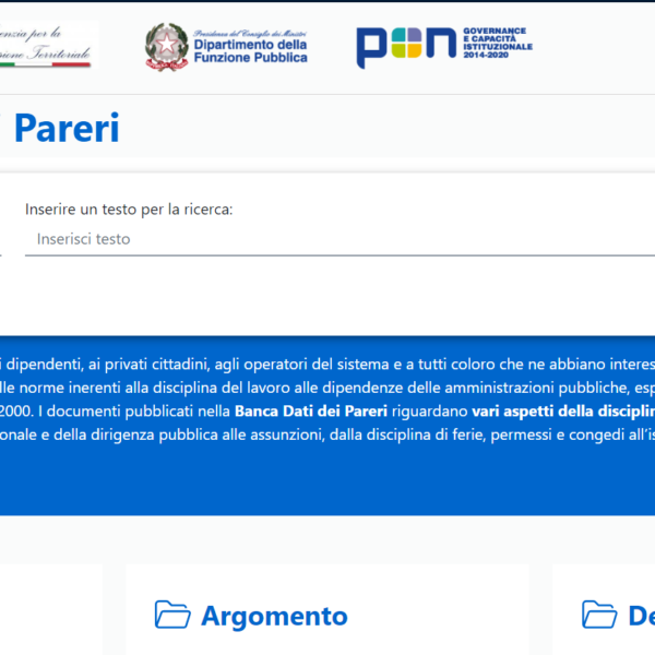 E’ online la Banca Dati dei Pareri