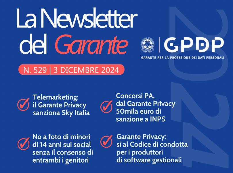 Scopri di più sull'articolo NEWSLETTER N. 529 del 3 dicembre 2024